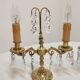 Appliques classiques en bronze et en cristal, France années 1950.