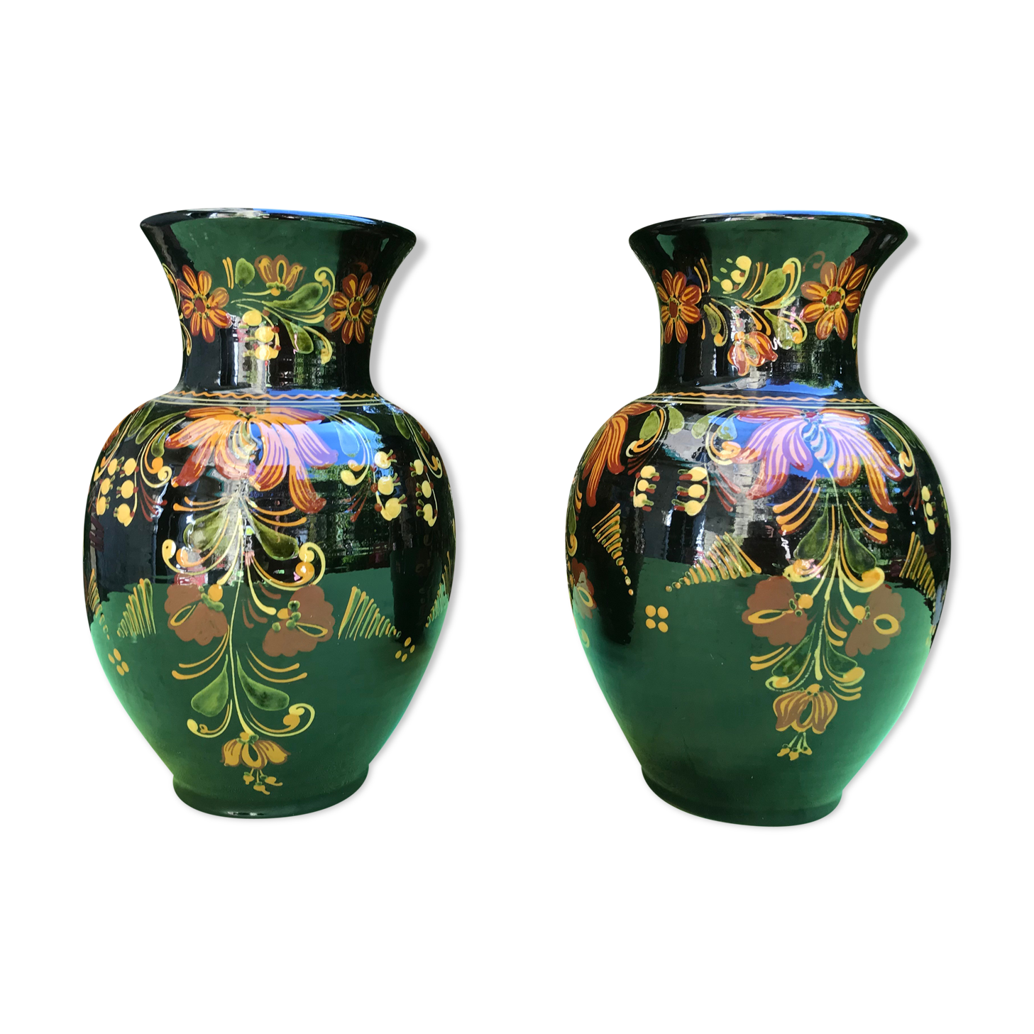 Pair of vintage vases in Savoy sandstone