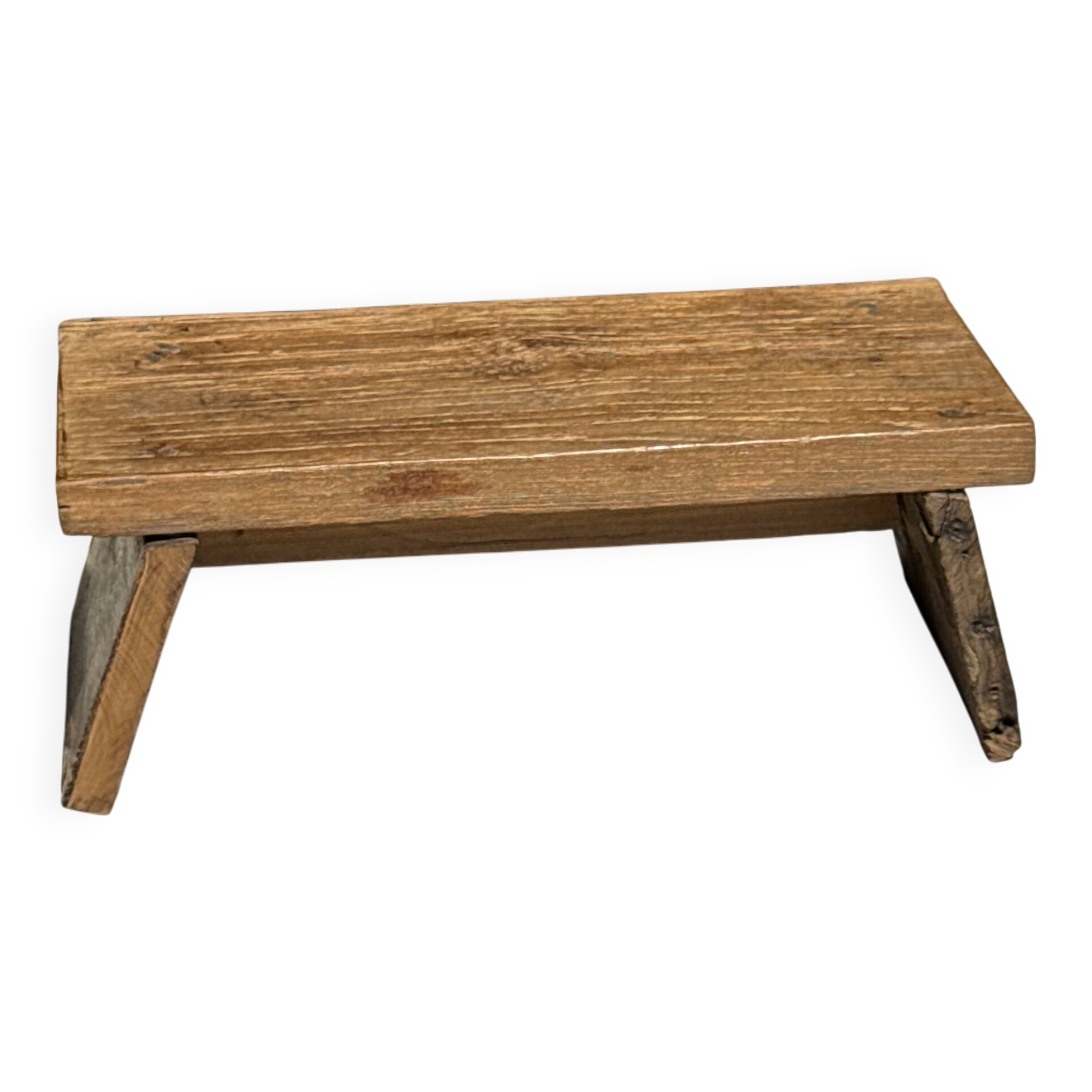Small low bench in old teak from Indonesia H16 L39