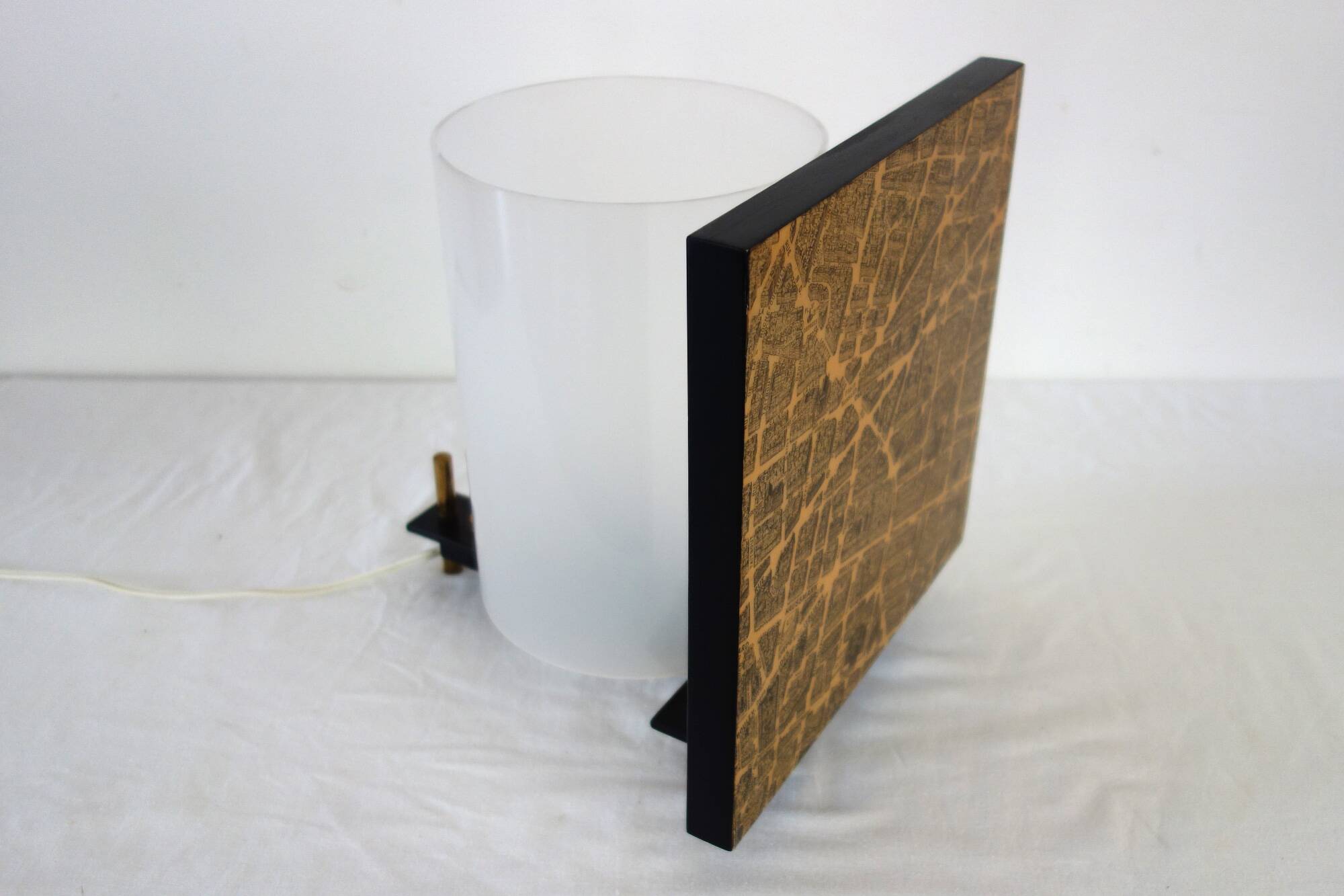 Rare lamp by Georges Frydman with screen 1950s