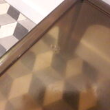 Square coffee table 60/70 plastic smoke, plexiglass smoke sofa end