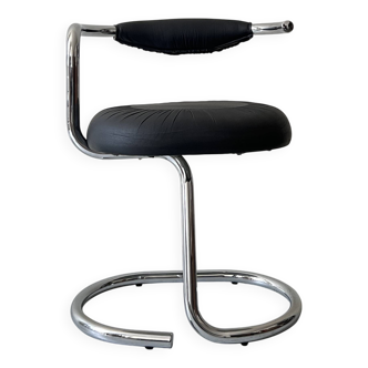 Chaise design chrome modele Cobra par Giotto Stoppino, Italie 1970