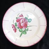 Set of 2 Plates in Faience de l'est pink red 19th LUNEVILLE / ST CLEMENT
