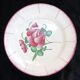 Lot de 2 assiettes en faience de l'est rose rouge 19eme LUNEVILLE / ST CLEMENT