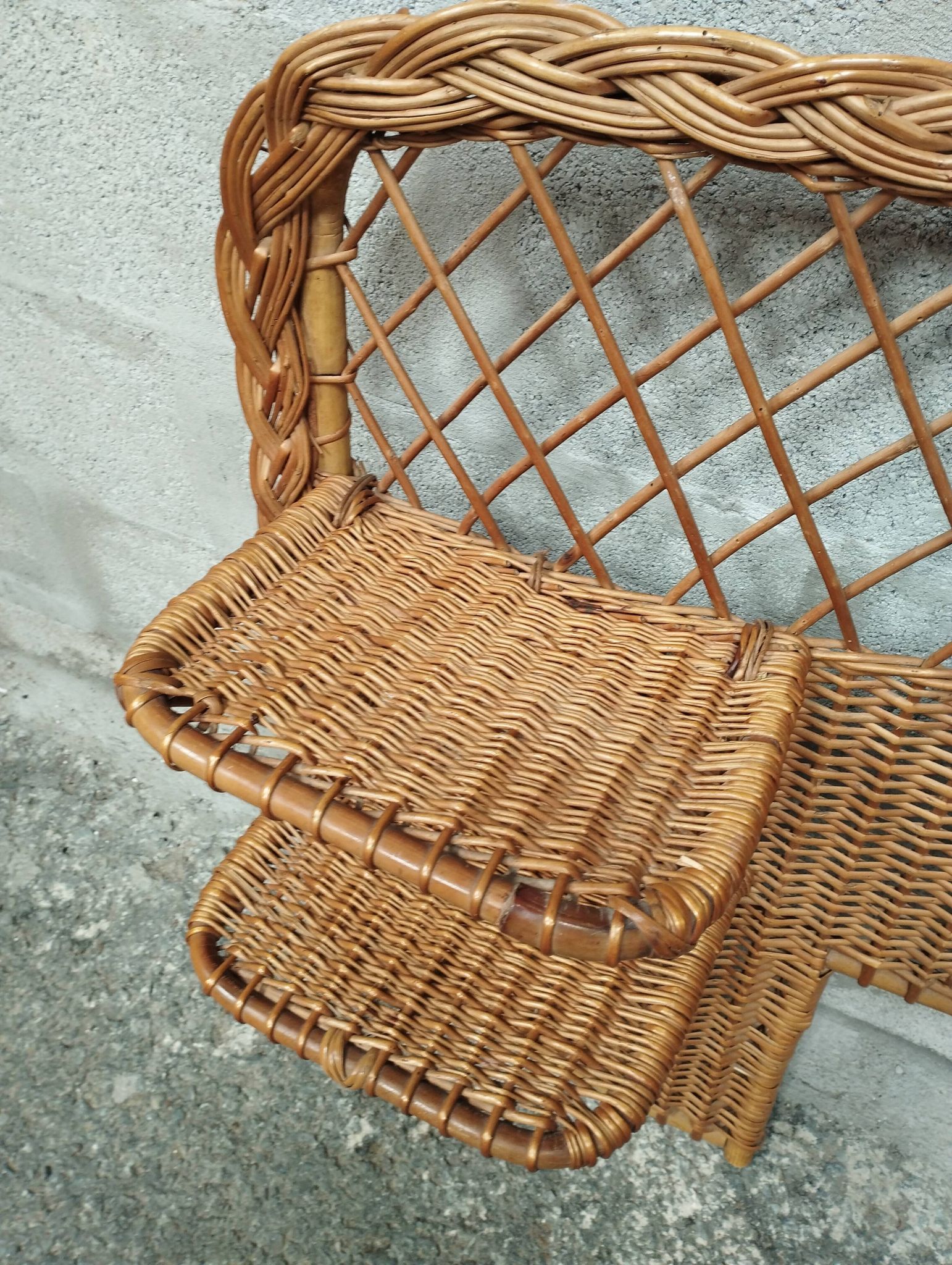 Vintage 50s rattan headboard