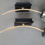 Pair of vintage molded glass wall sconces