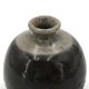 Wabi-sabi round vase in stoneware with green glazing, 1970s ceramics.