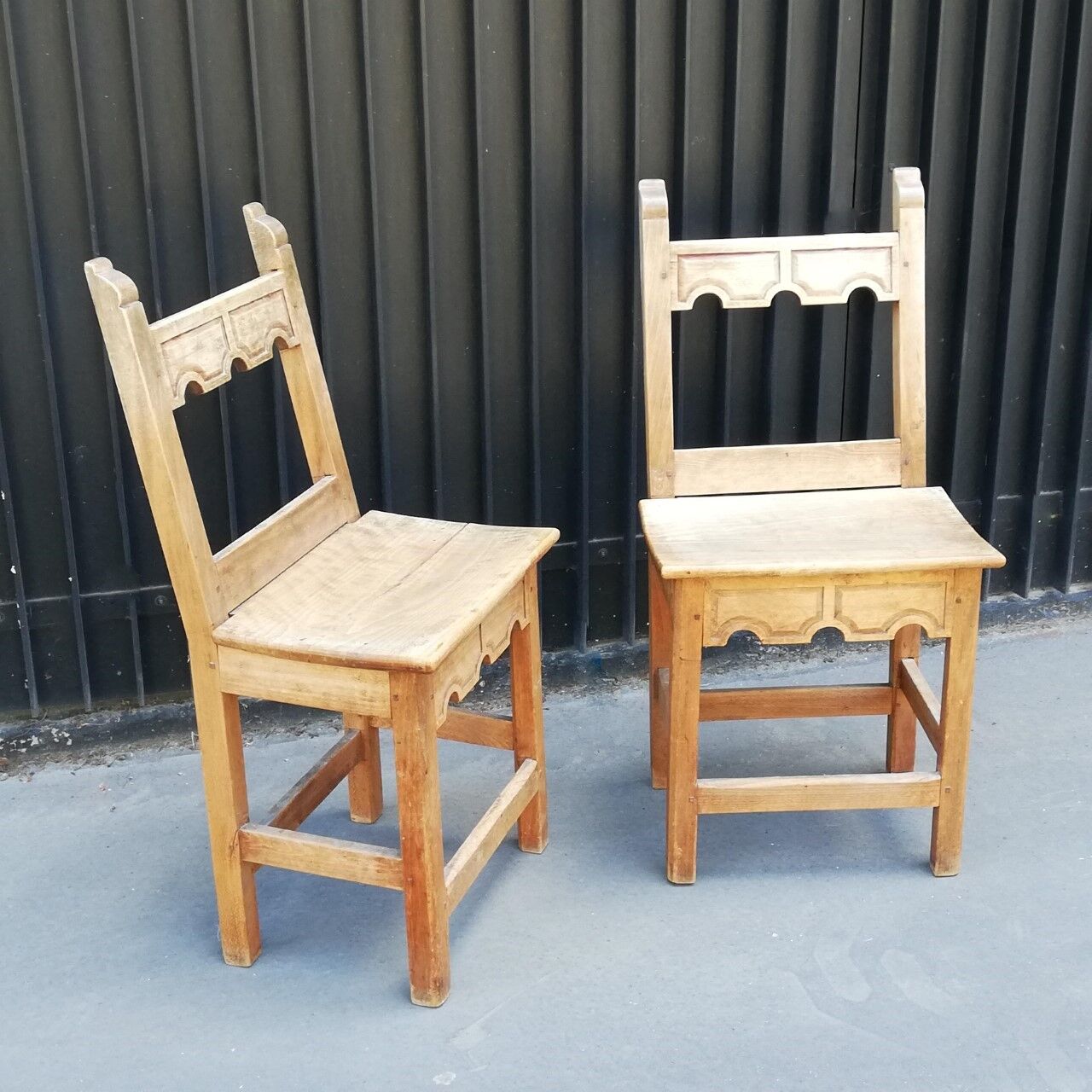 Pair of vintage rustic chairs