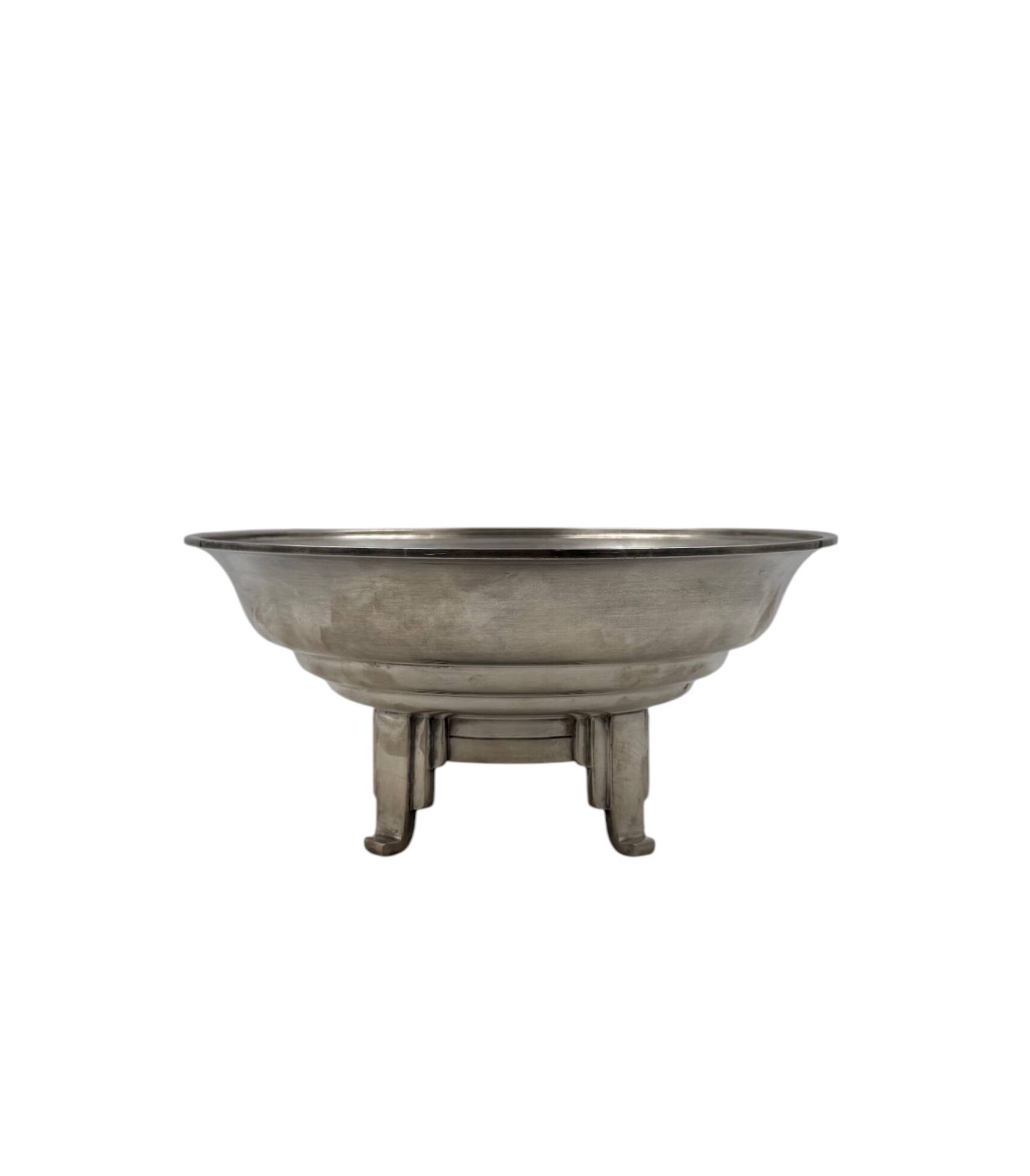 Art Deco silver-plated coup / vide poche, Ercuis France 1940s