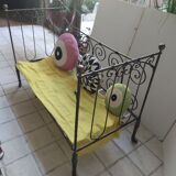 Bench baby cot vintage wrought iron