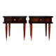 Paire de tables de chevet style Empire en bois foncé