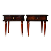 Paire de tables de chevet style Empire en bois foncé