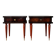 Paire de tables de chevet style Empire en bois foncé