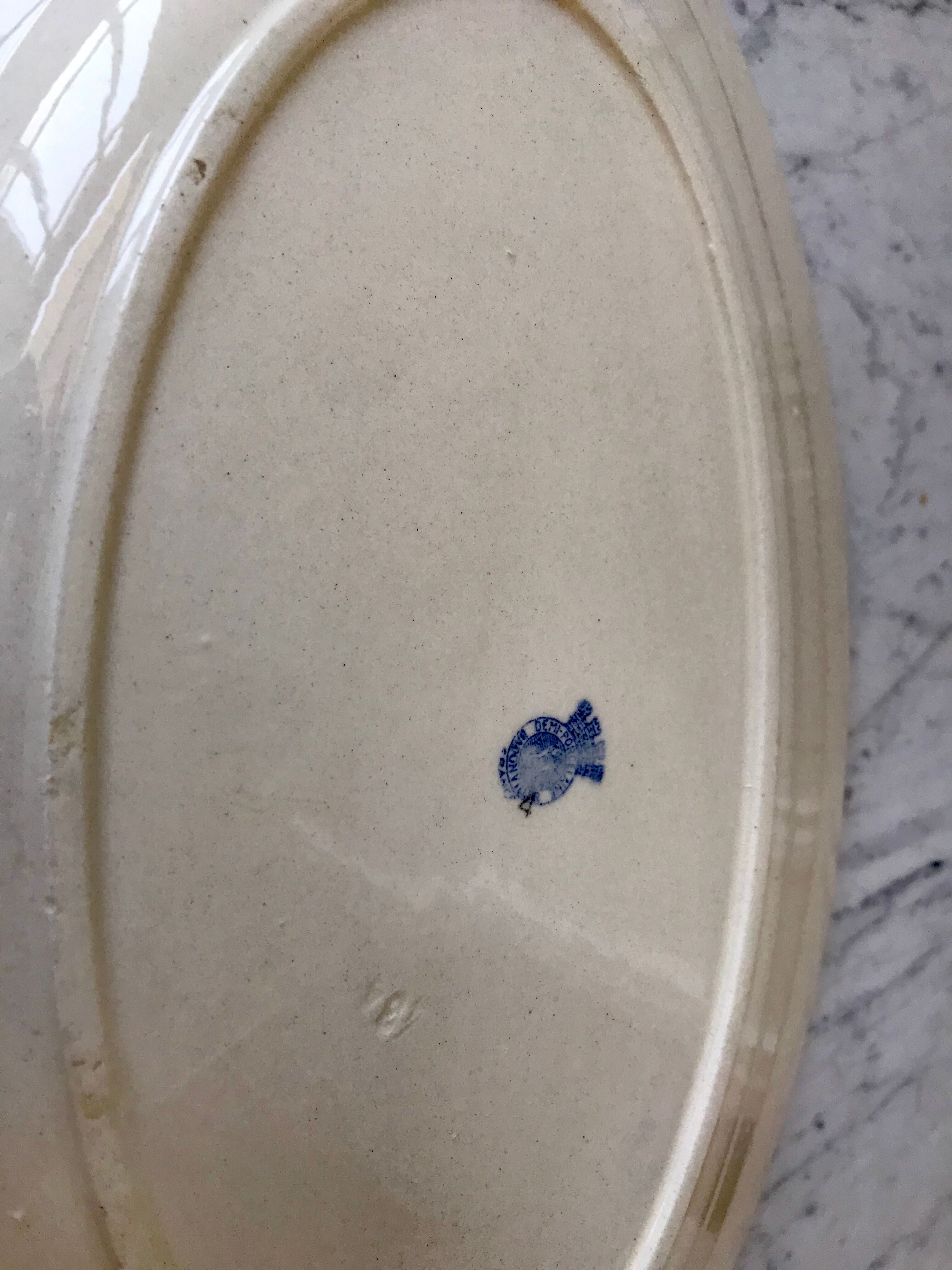 Flat oval Badonviller blue klein 30s