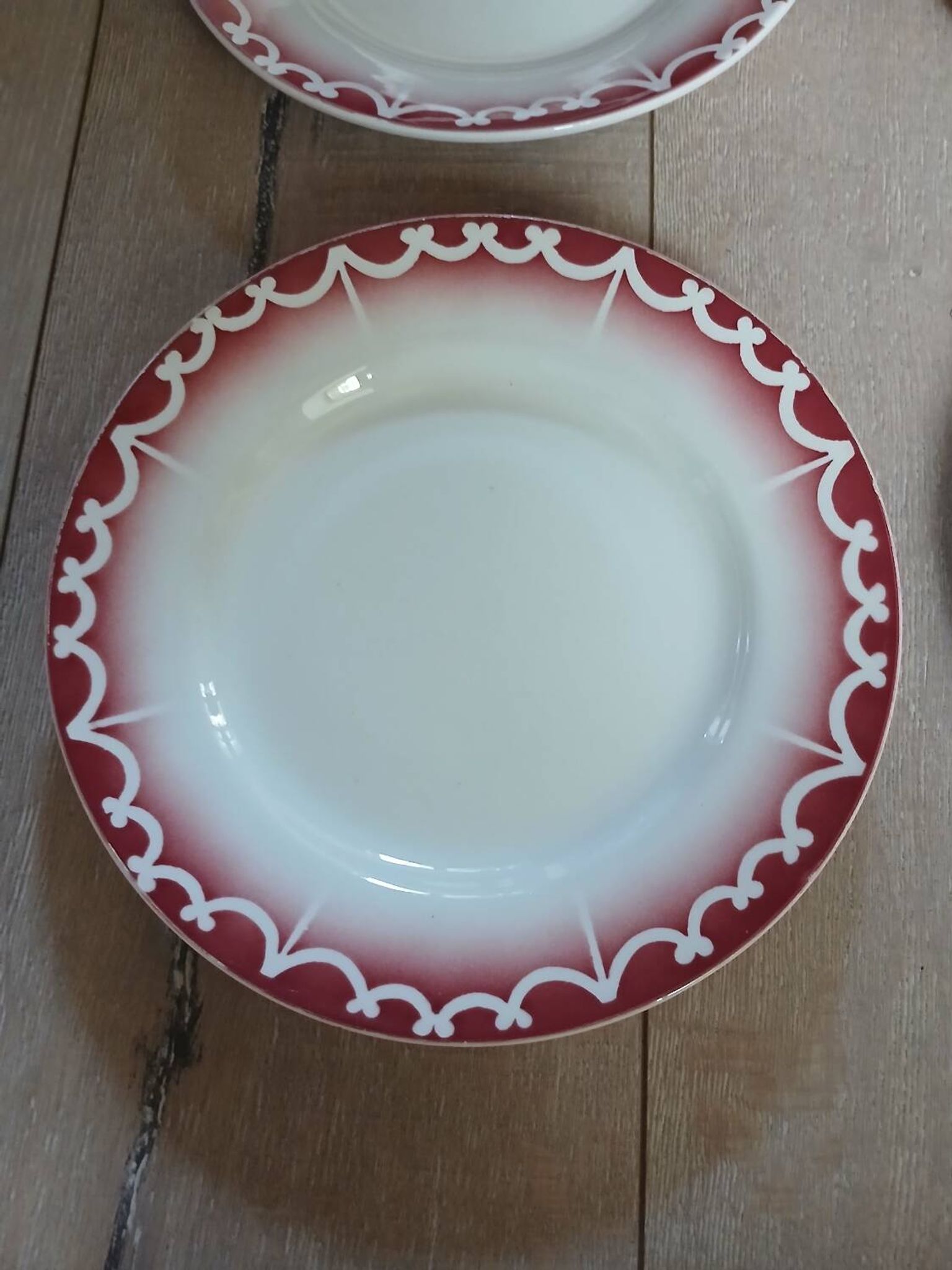 6 old Digoin and Sarreguemines dinner plates