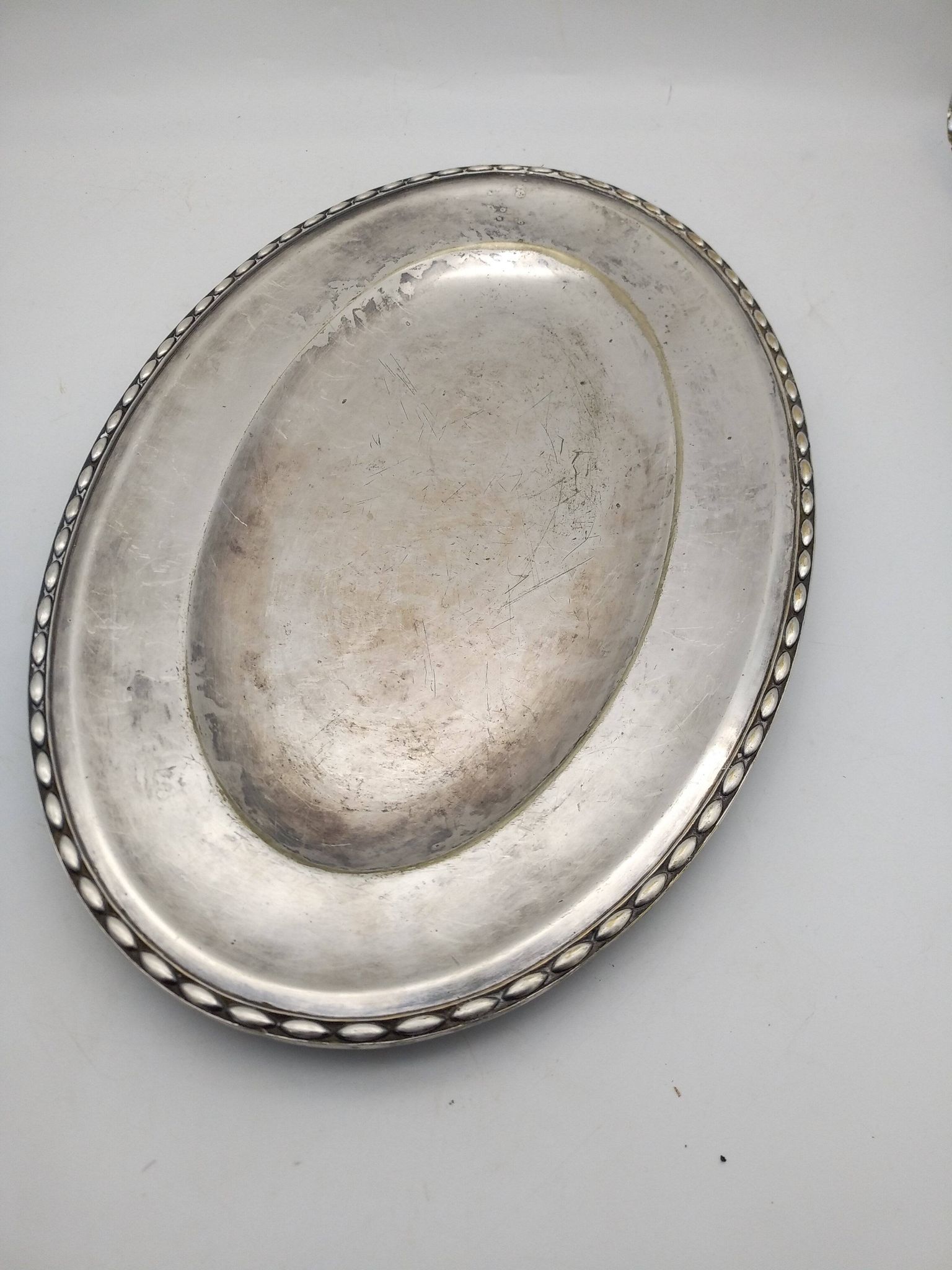 Silver metal tray. Art deco. Armand Frénais