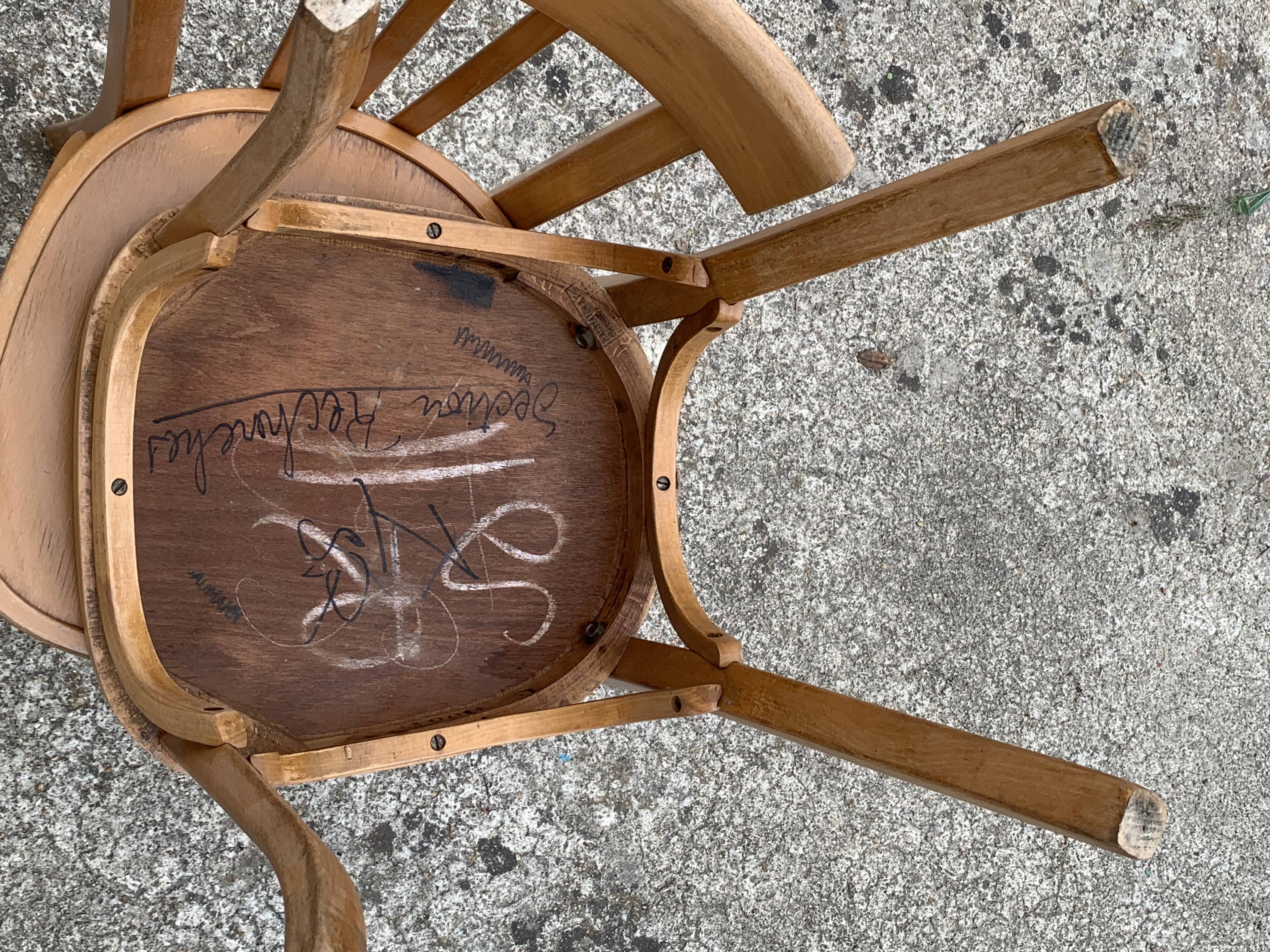 Suite of 4 chairs bistro Baumann 1967