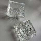 2 cendriers vintage en verre épais