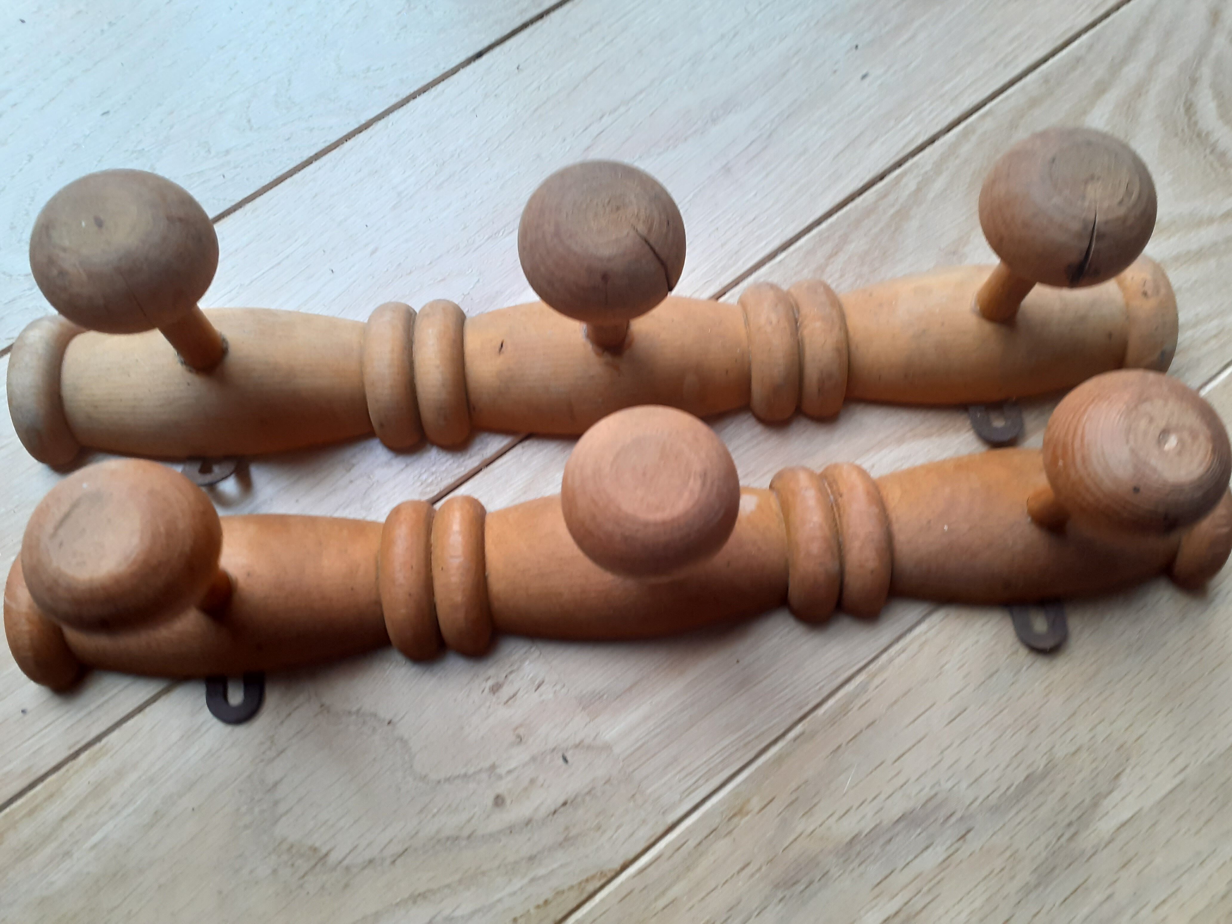 Pair of antique 3 hooks