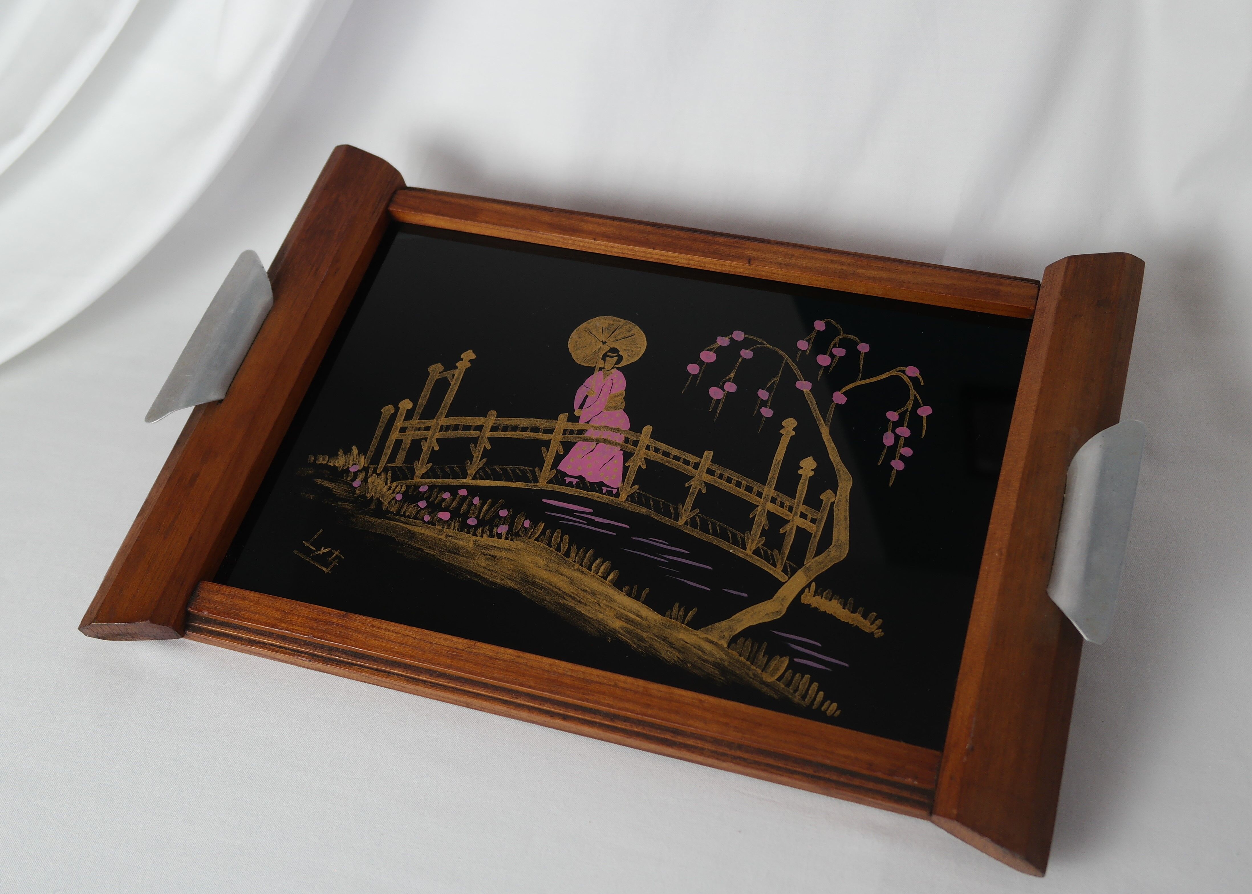 Art deco Asian motif platter