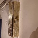 Pair of perforated metal wall lights 1960, 1970