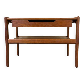 60s 70s teak side table with drawer Arne Wahl Iversen Denmark