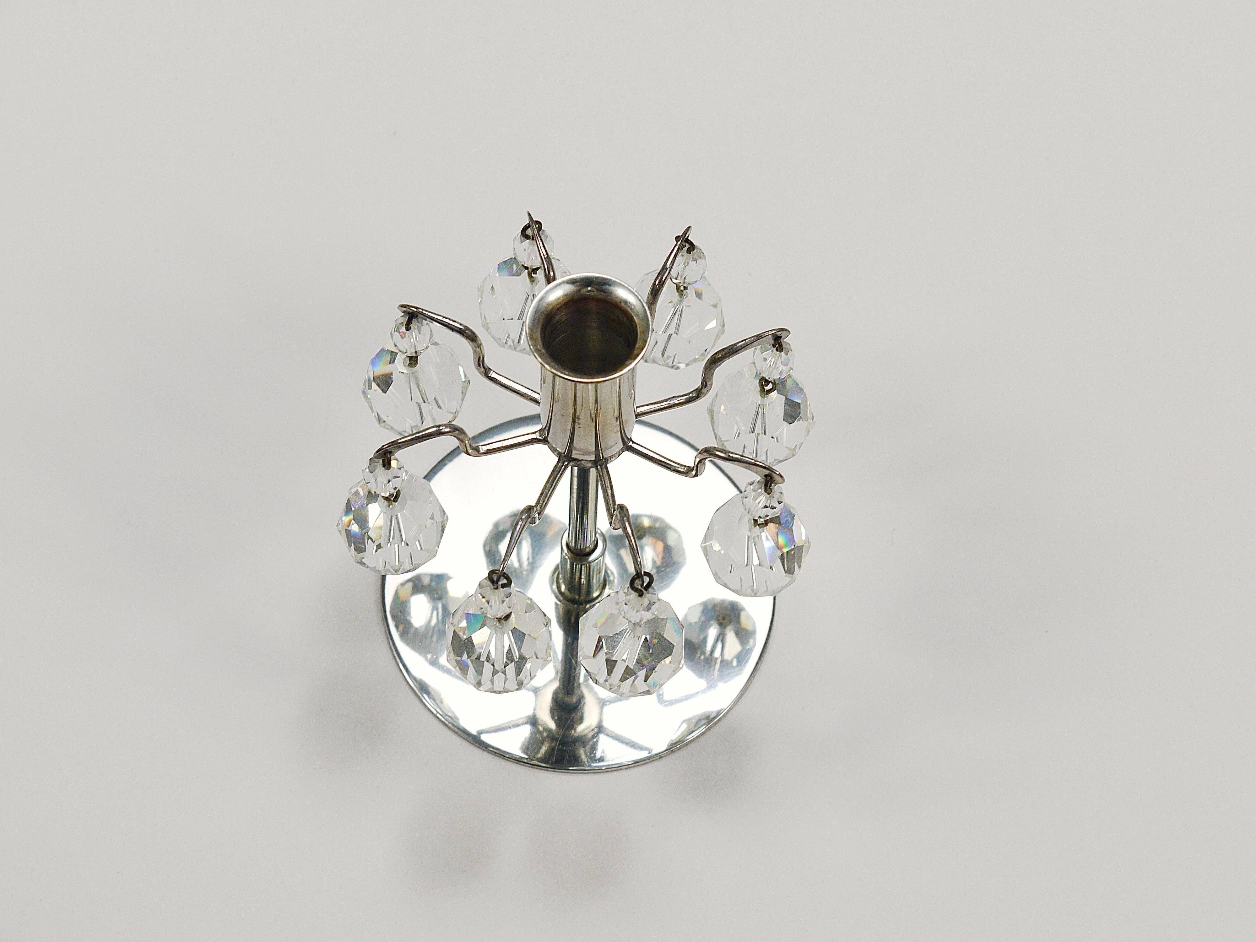 Pair of candlesticks "Lights of Vienna" J.L. Lobmeyr, faceted Swarovski crystals