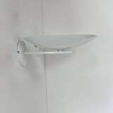 Pair of vintage wall lights, white lacquered metal, France 1970