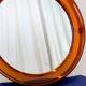 Vintage round orange plexiglass mirror Space Age 1970s