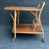 Rattan bar rolling table