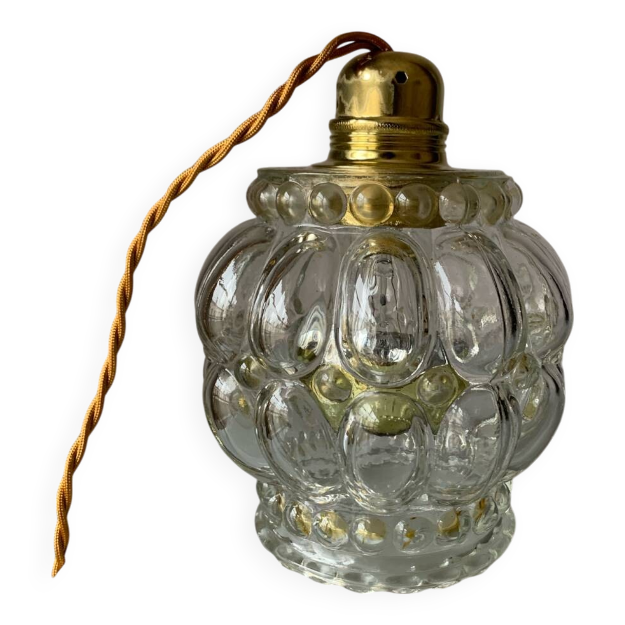 Vintage bubble glass portable lamp to place or hang