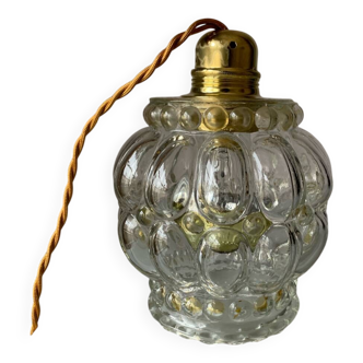 Vintage bubble glass portable lamp to place or hang