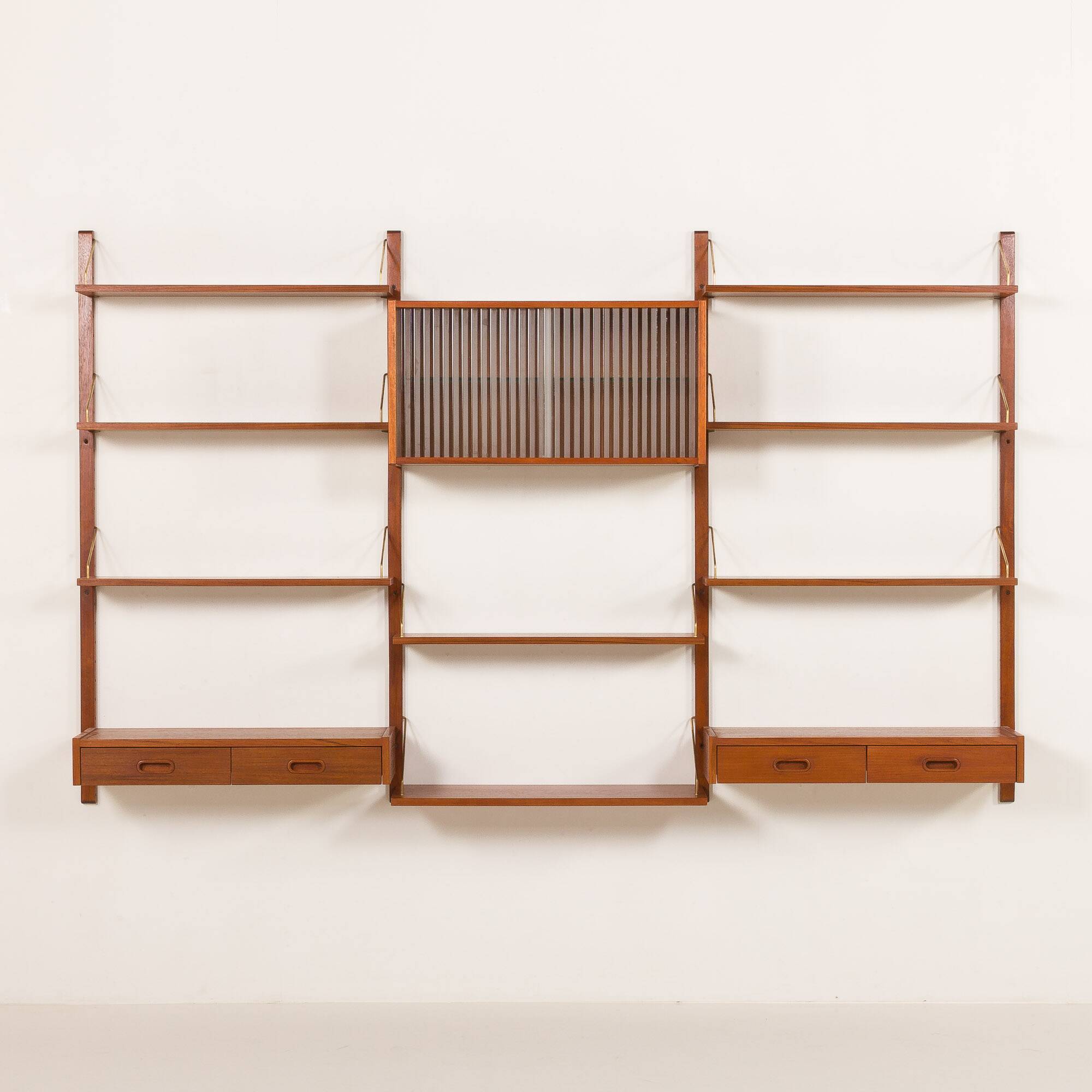 Mid century modern teak wall unit