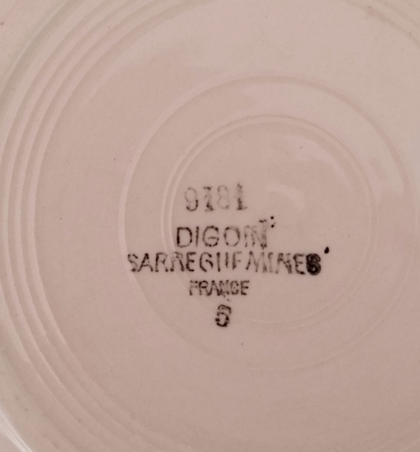 Hollow plates old earthenware Digoin Sarreguemines numbered vintage