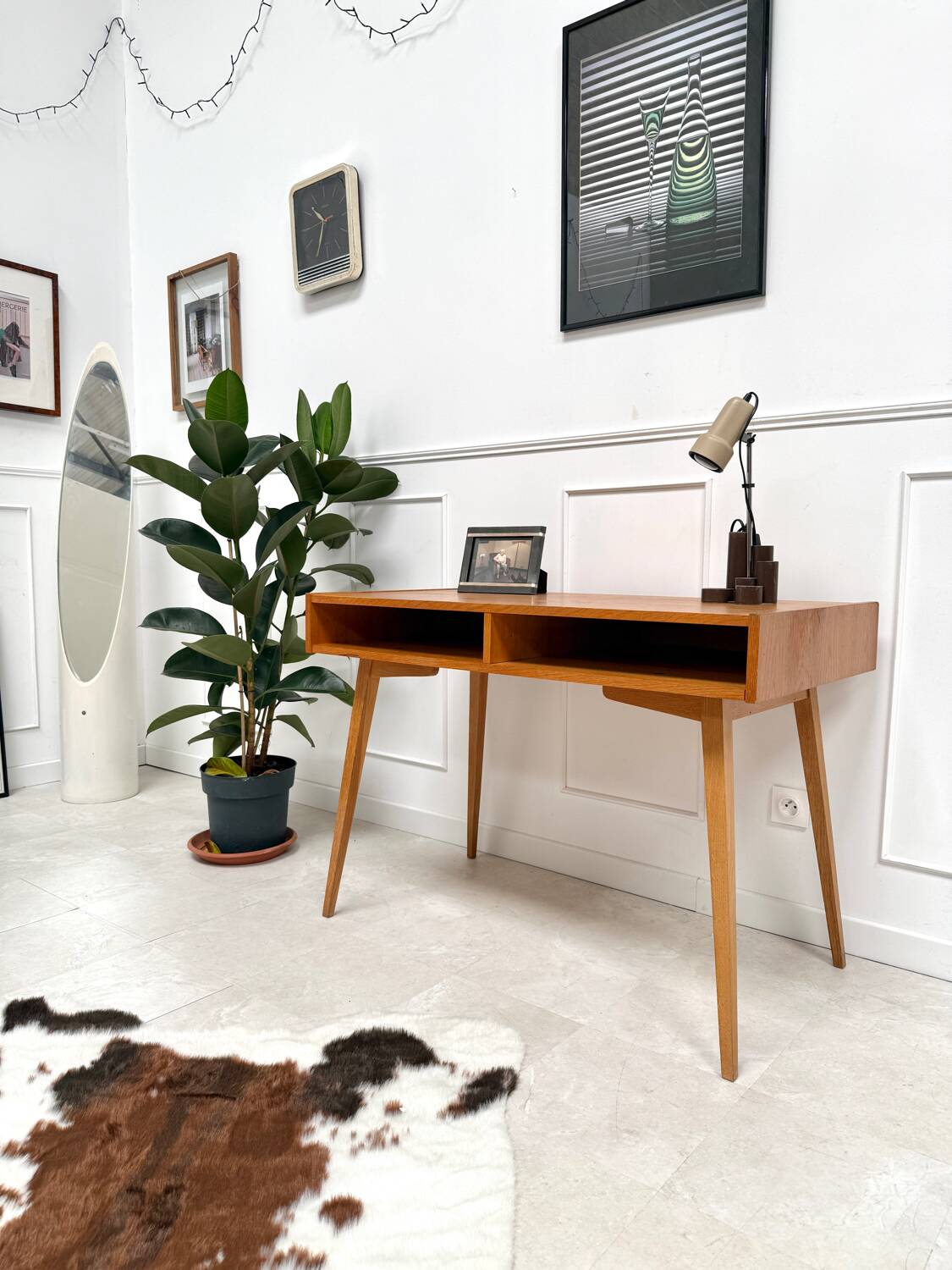 Vintage compass leg desk