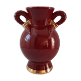 Vase St Clément burgundy and golden 50s