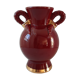 Vase St Clément bordeaux et doré années 50