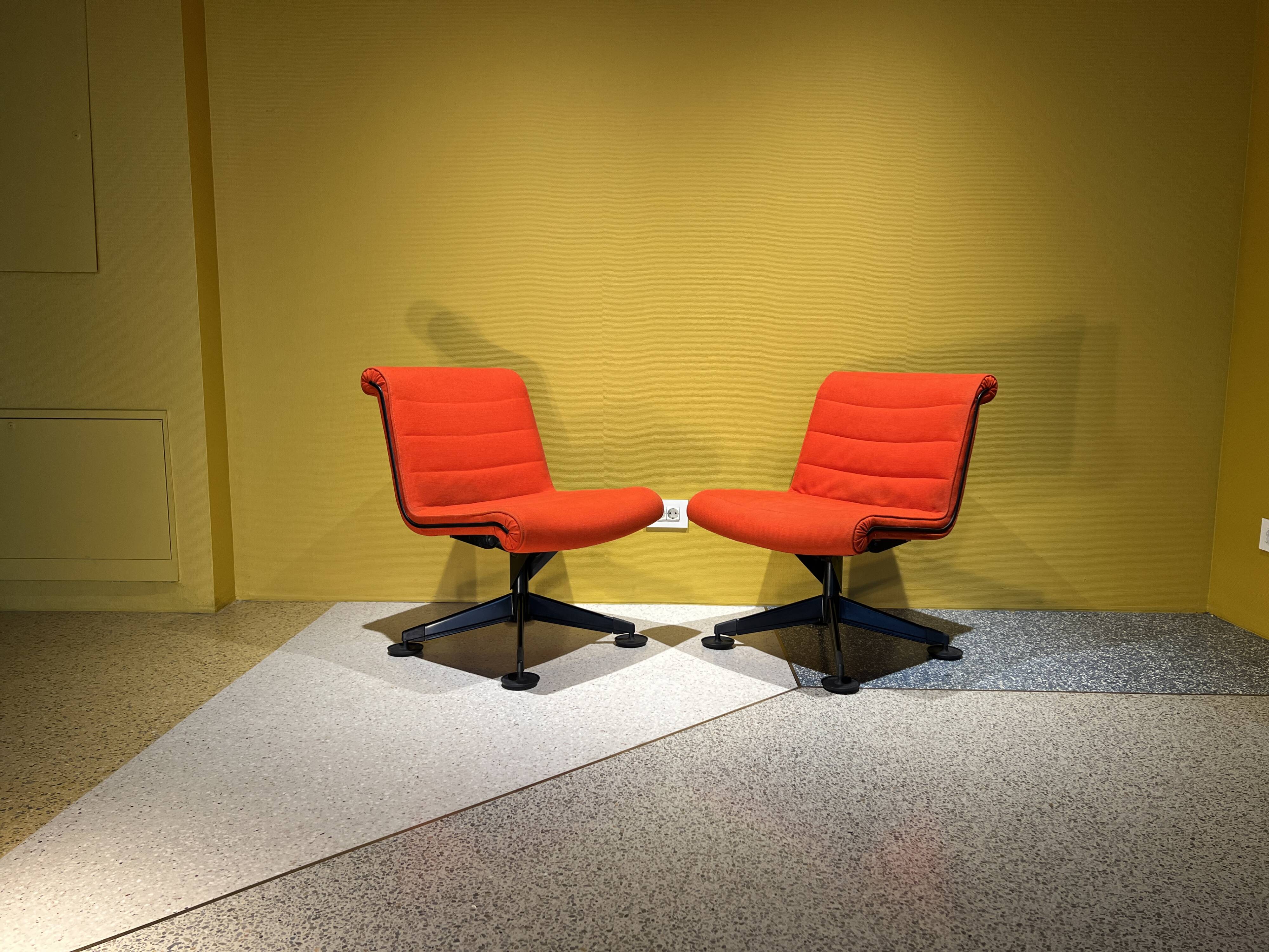 Orange Lounge Chair By Kiga Spa For Knoll, Germany, 1960's