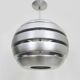 Large vintage Mercury pendant light by Eglo in brushed aluminum and opaline