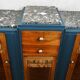 Sideboard Enfilade mirror Art Deco with floral motifs marble top