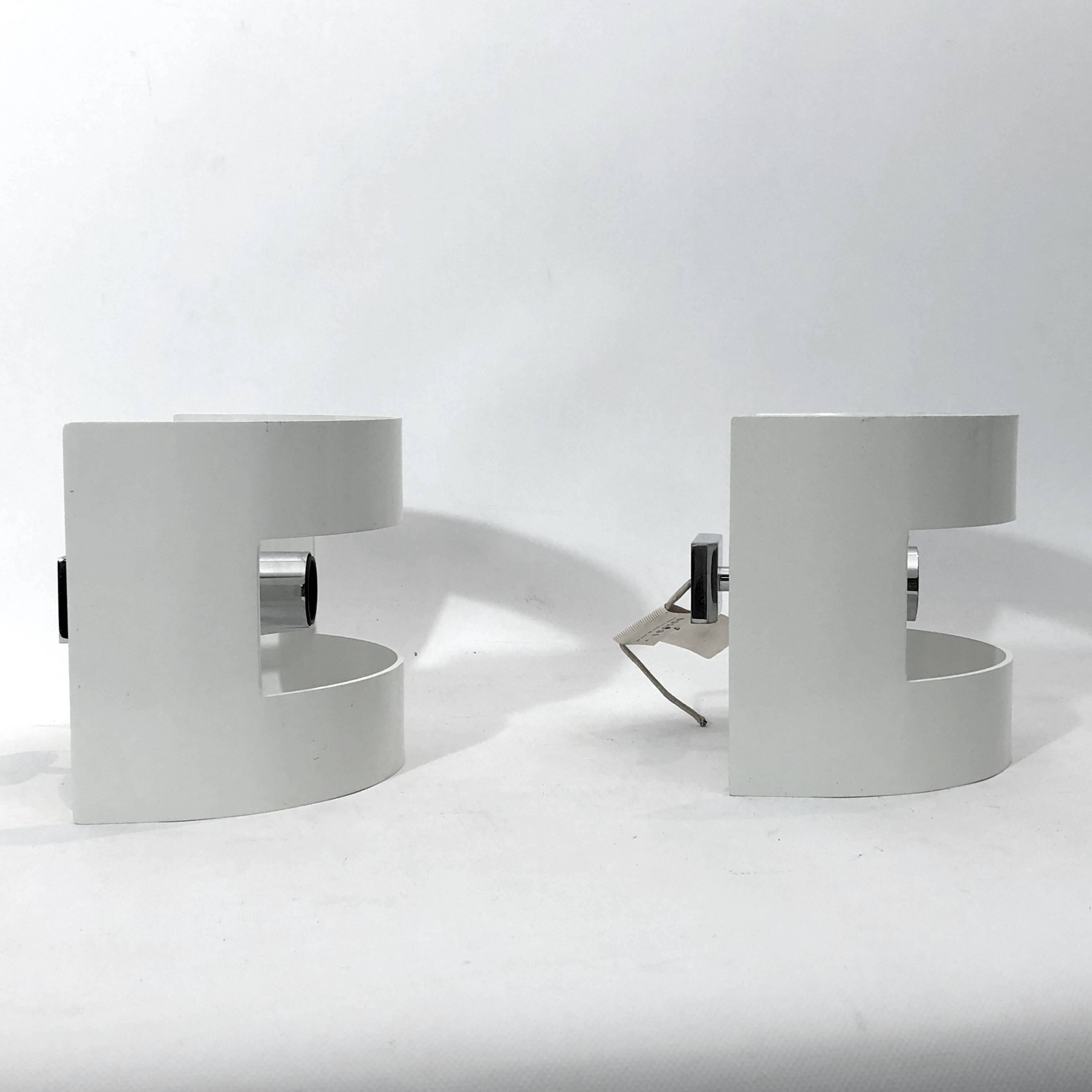 Stilux Milano Model Lido, pair of large sconces from 60s