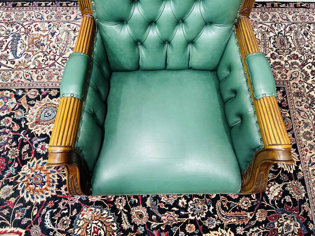 English Chesterfield Office Chair desk chair green