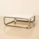 "Space Age" square coffee table in metal and white top 70's
