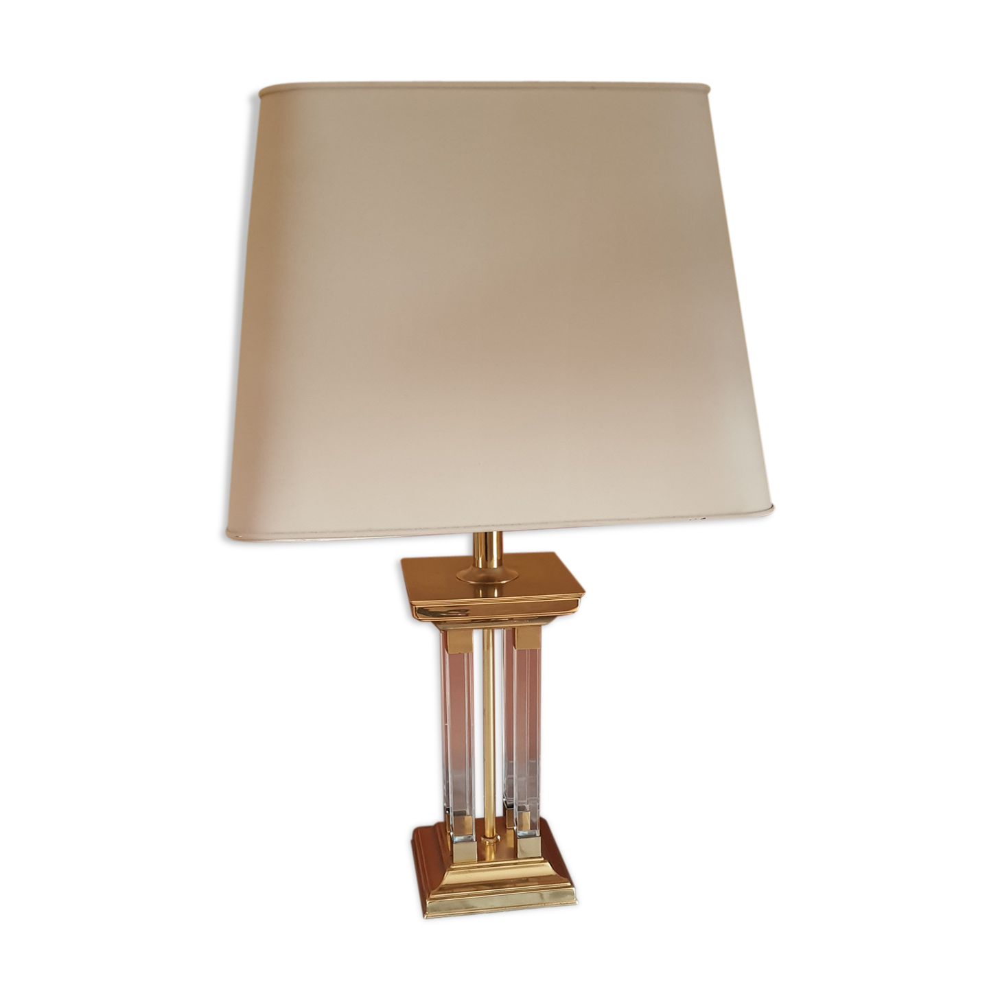 Plexiglas and brass lamp