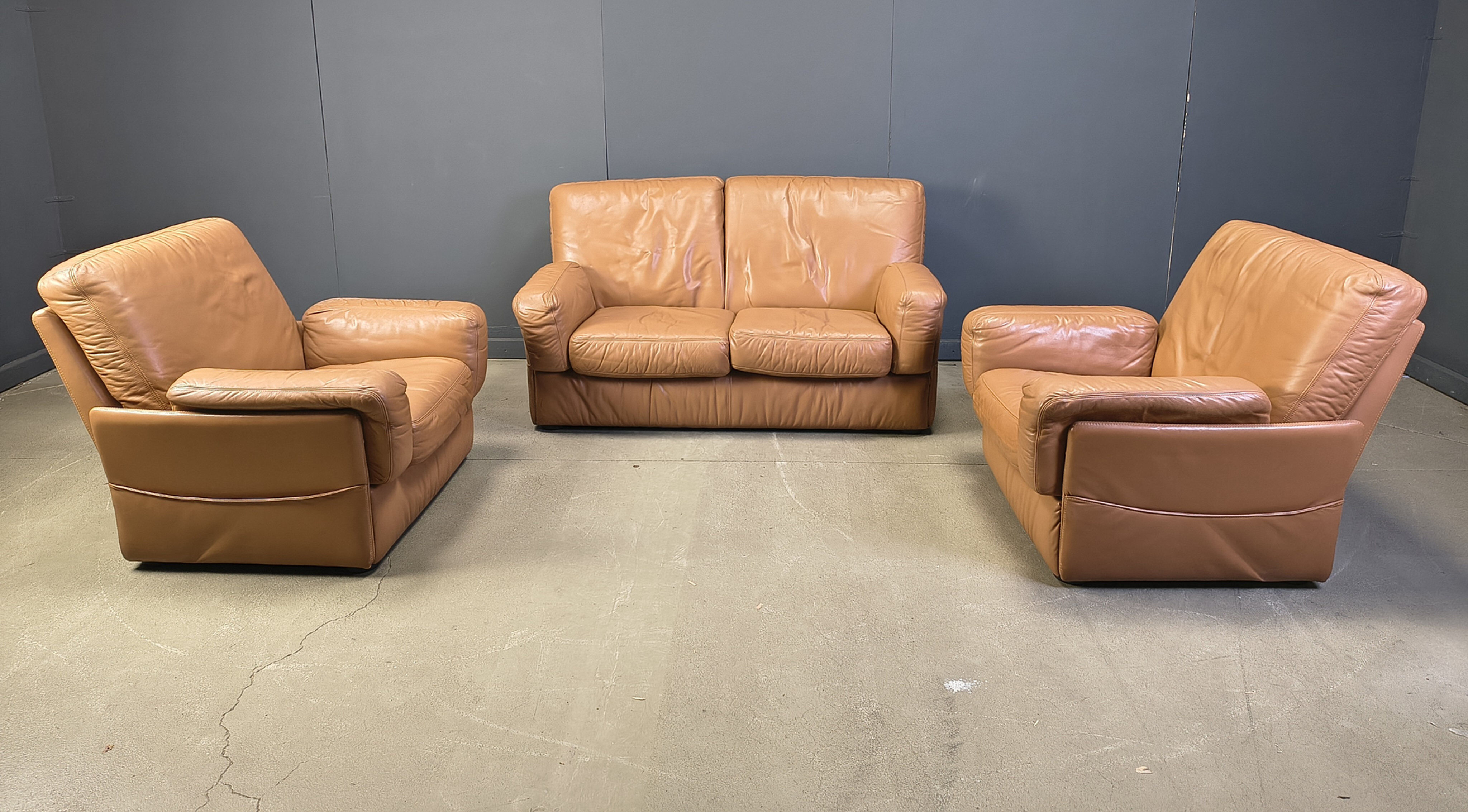 Vintage sofa set by Durlet, 1980s