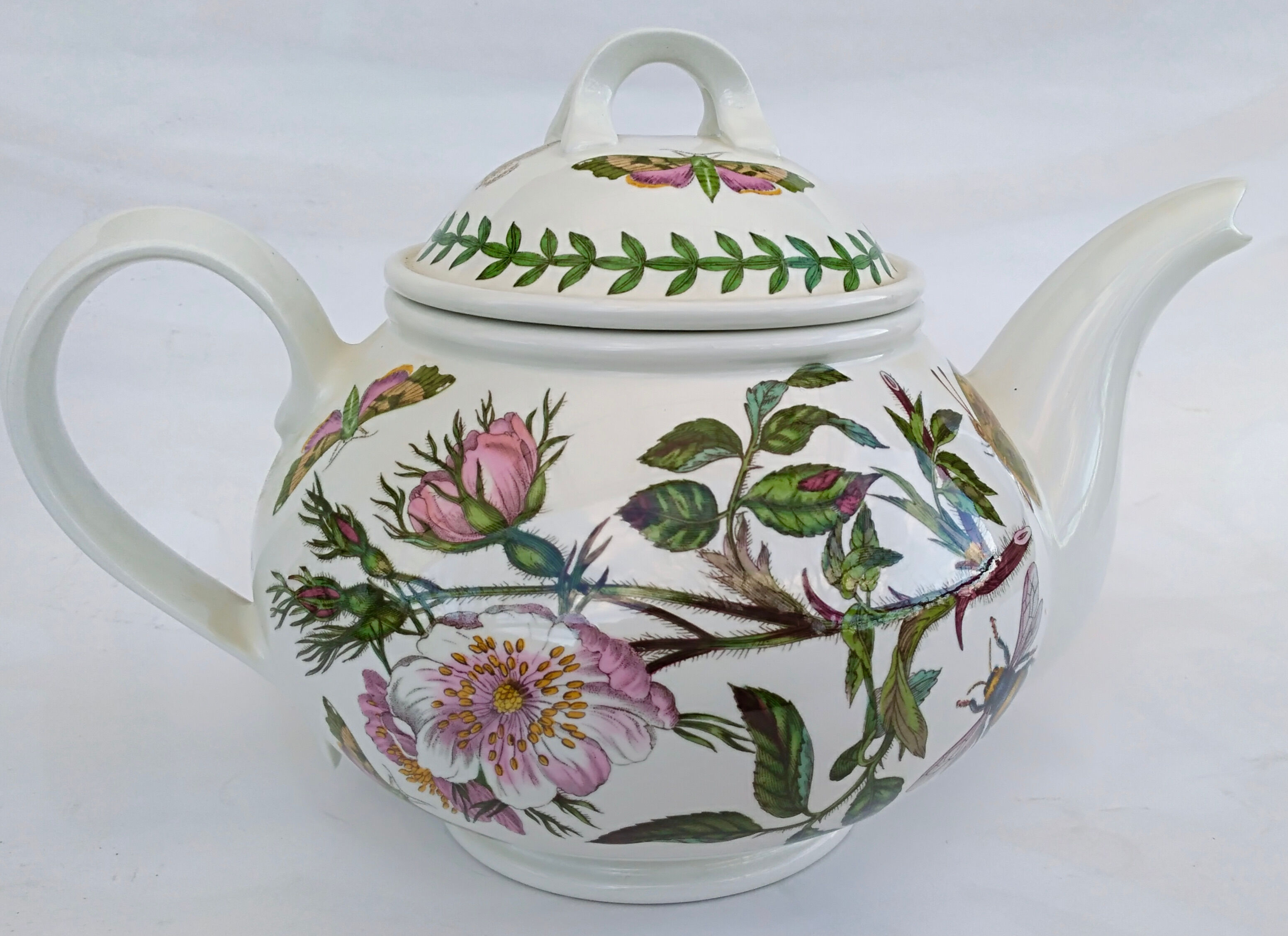 Faîence teapot portmeirion made in england décor botanic garden