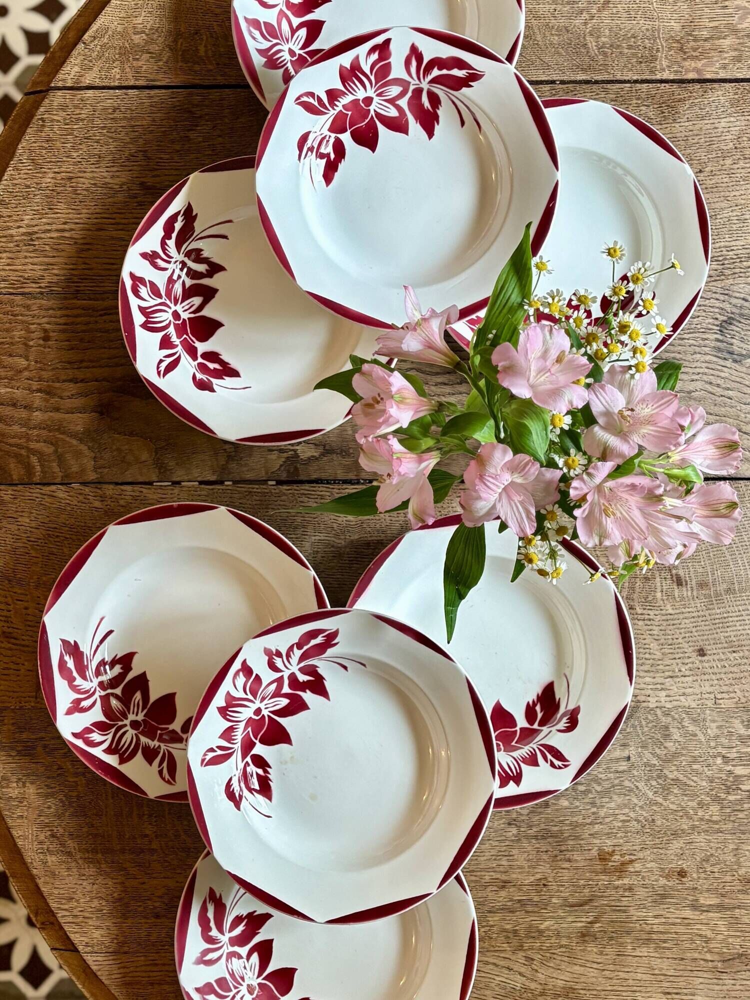 Lot de 8 assiettes creuses vintage, Jacky de Digoin