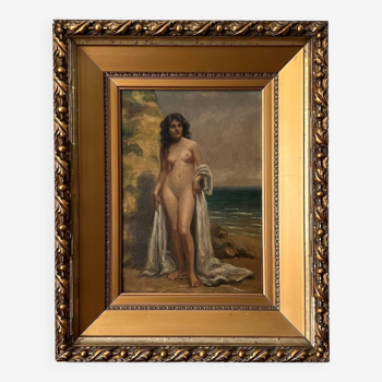 Peinture à l’huile de portrait nu féminin par Howard Robinson, fin du 20e siècle, encadrée