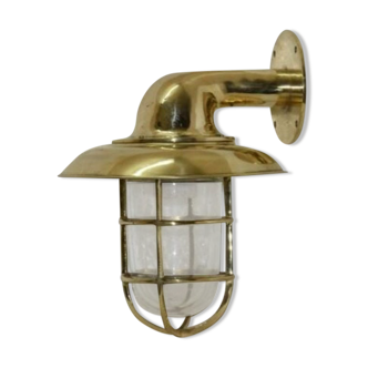 Nautical Marine Brass Passageway Wall Light with Shade