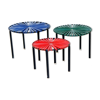 Set of 3 vintage stools, Sweden, 1960